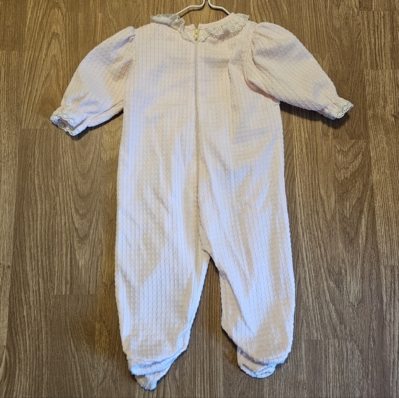Vintage Basic Editions Light Pink Textured Kids Footie - Picture 2 of 5
